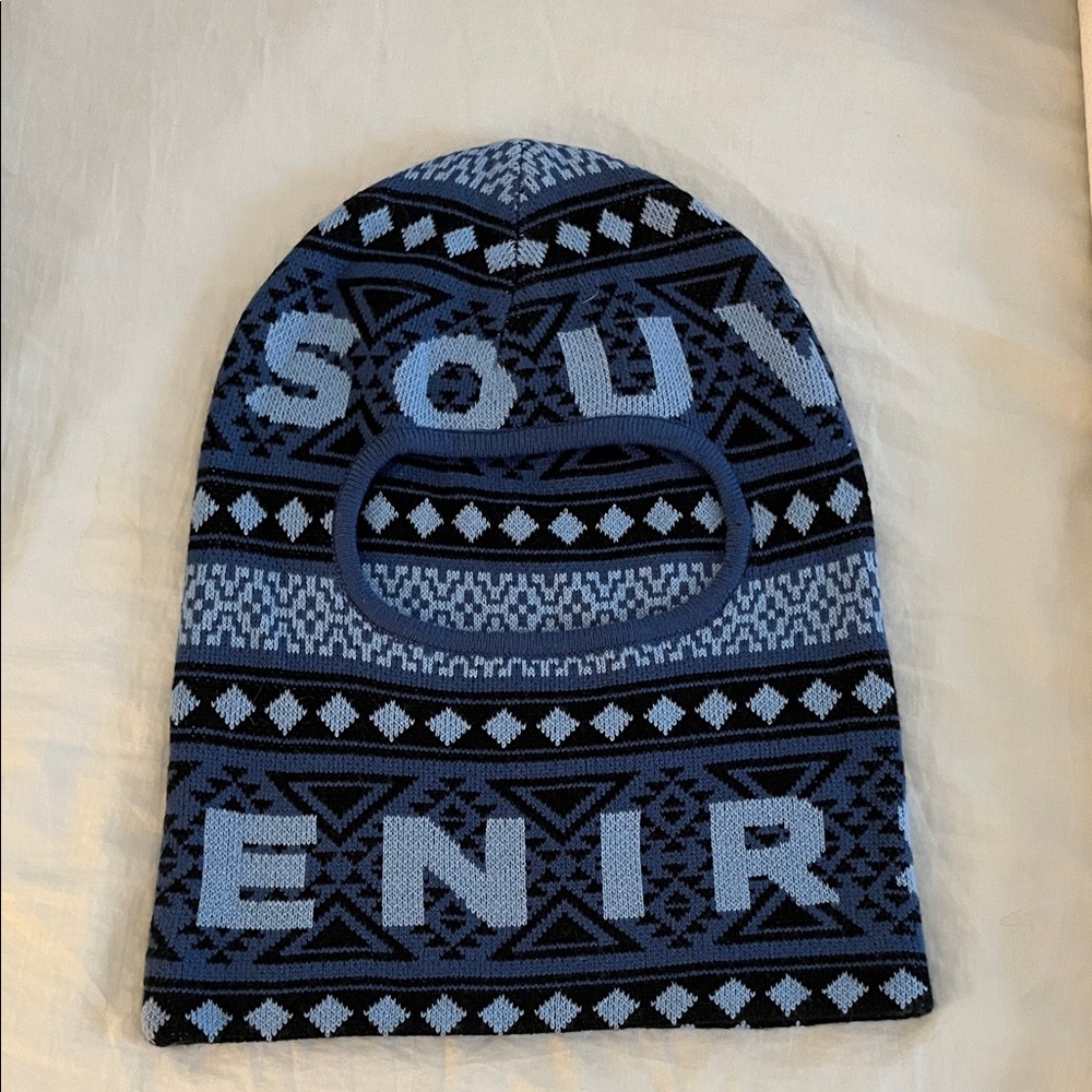 💗Blue and Black Patterned Knit Balaclava